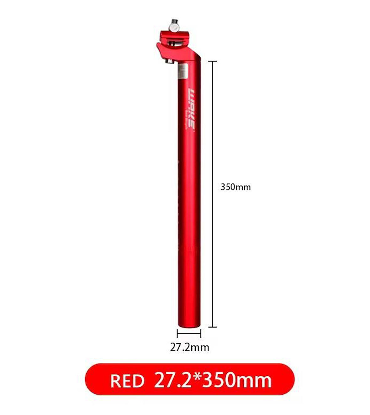 XBYC 679 Wake Sele Borusu 27.2mm çap x 35cm uzunluk Hafif Renkli Bisiklet Koltuk Borusu Kırmızı Renk
