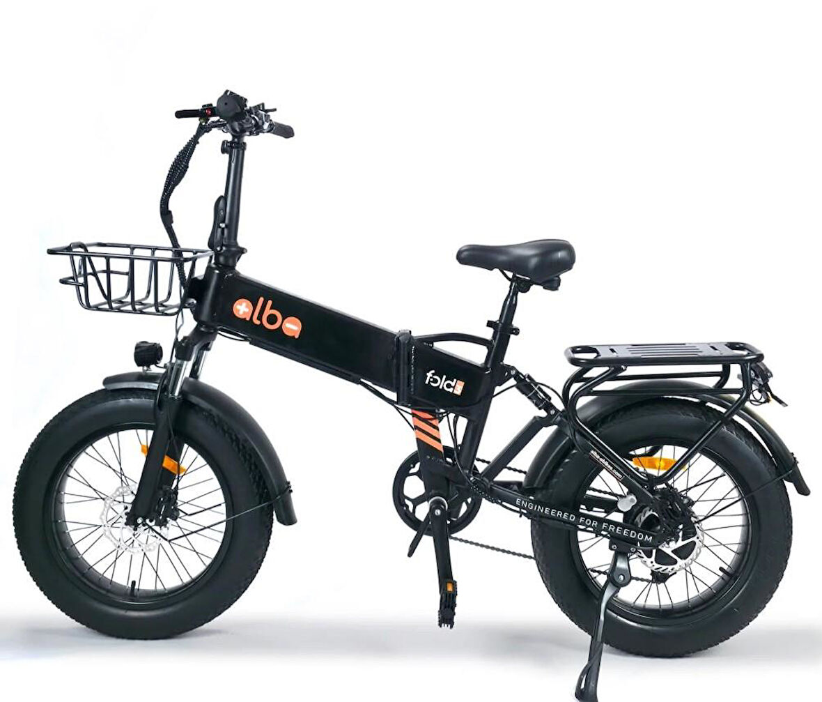 Alba Fold 3 Standart 500 Watt Katlanır Elektrikli Bisiklet Siyah Nfc Özellikli 48v 10,4 Ah Batarya