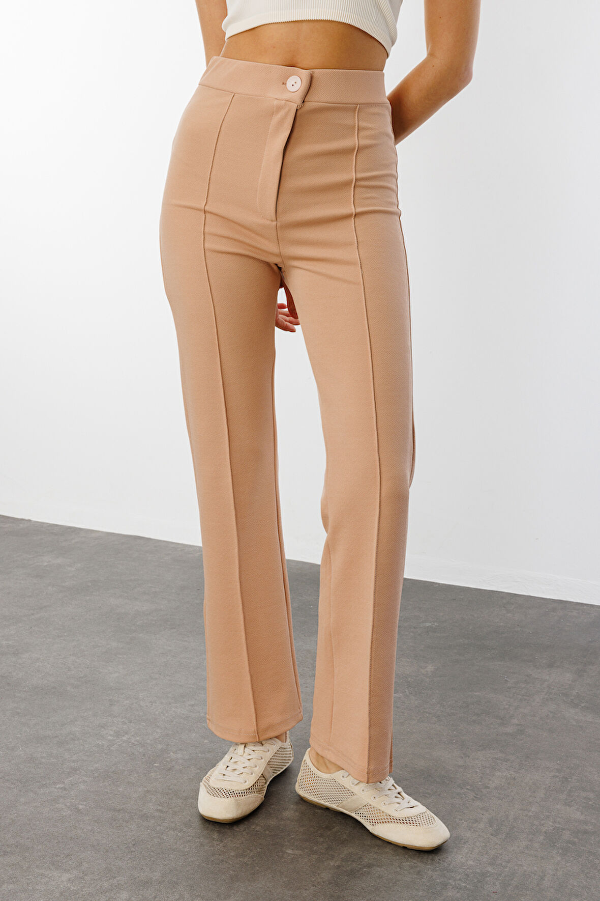 Kadın Yüksek Bel Toparlayıcı Ispanyol Paça Palazzo Pantolon PANTOLON-003