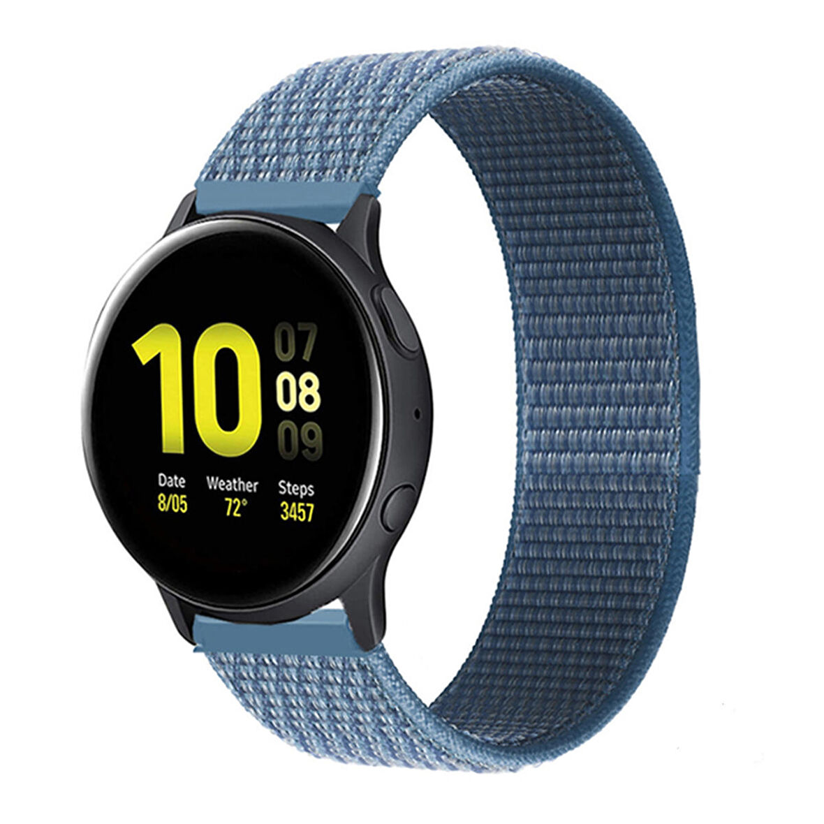 Megafox Samsung Galaxy Watch 5/5 Pro 20mm Uyumlu Hasır Kordon Spor Örgü İşlemeli Yumuşak Kayış