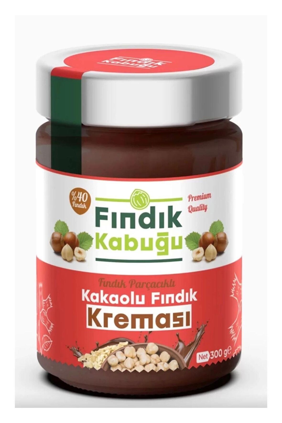 Fındık Kabuğu Fındık Parçacıklı Kakaolu %40 Fındık Kreması 300 gr x 10 Paket