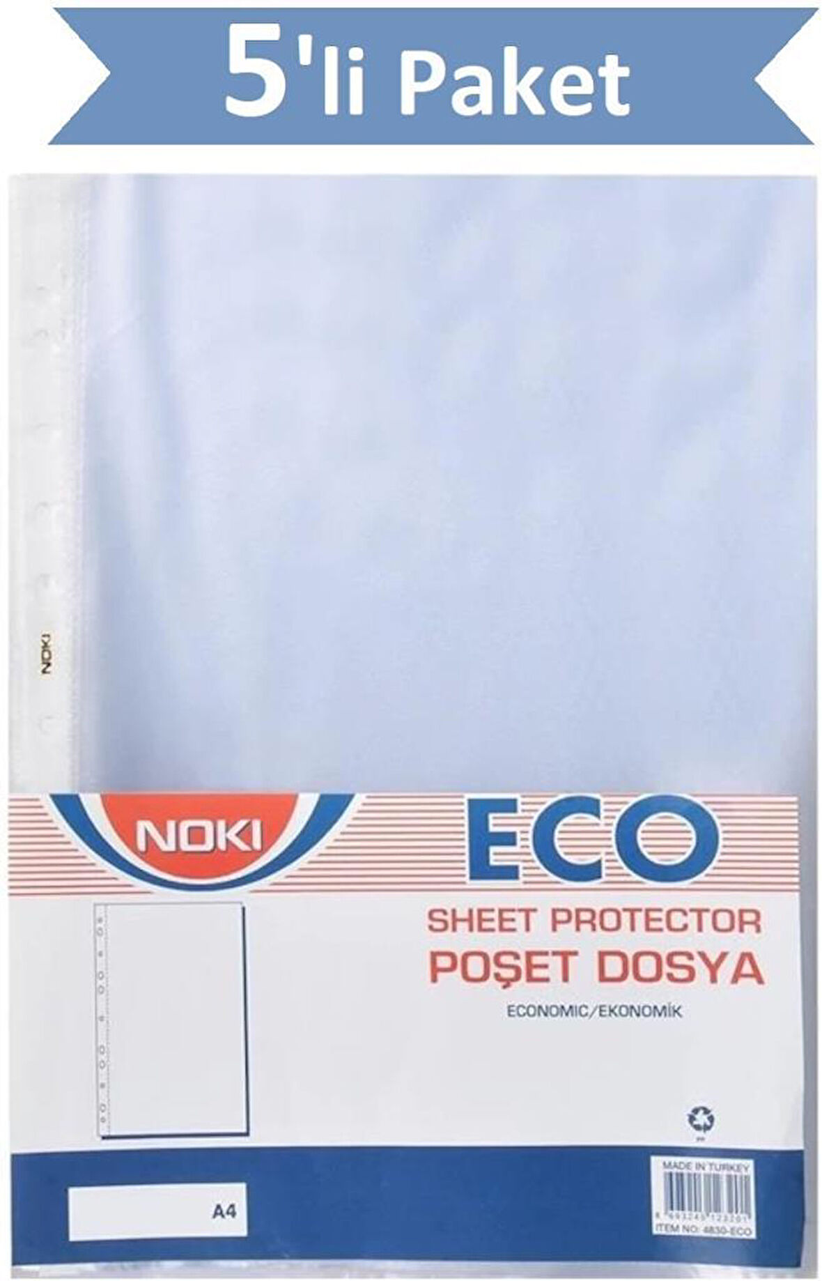 Noki Eco A4 Poşet Dosya 100' lü 5 Paket