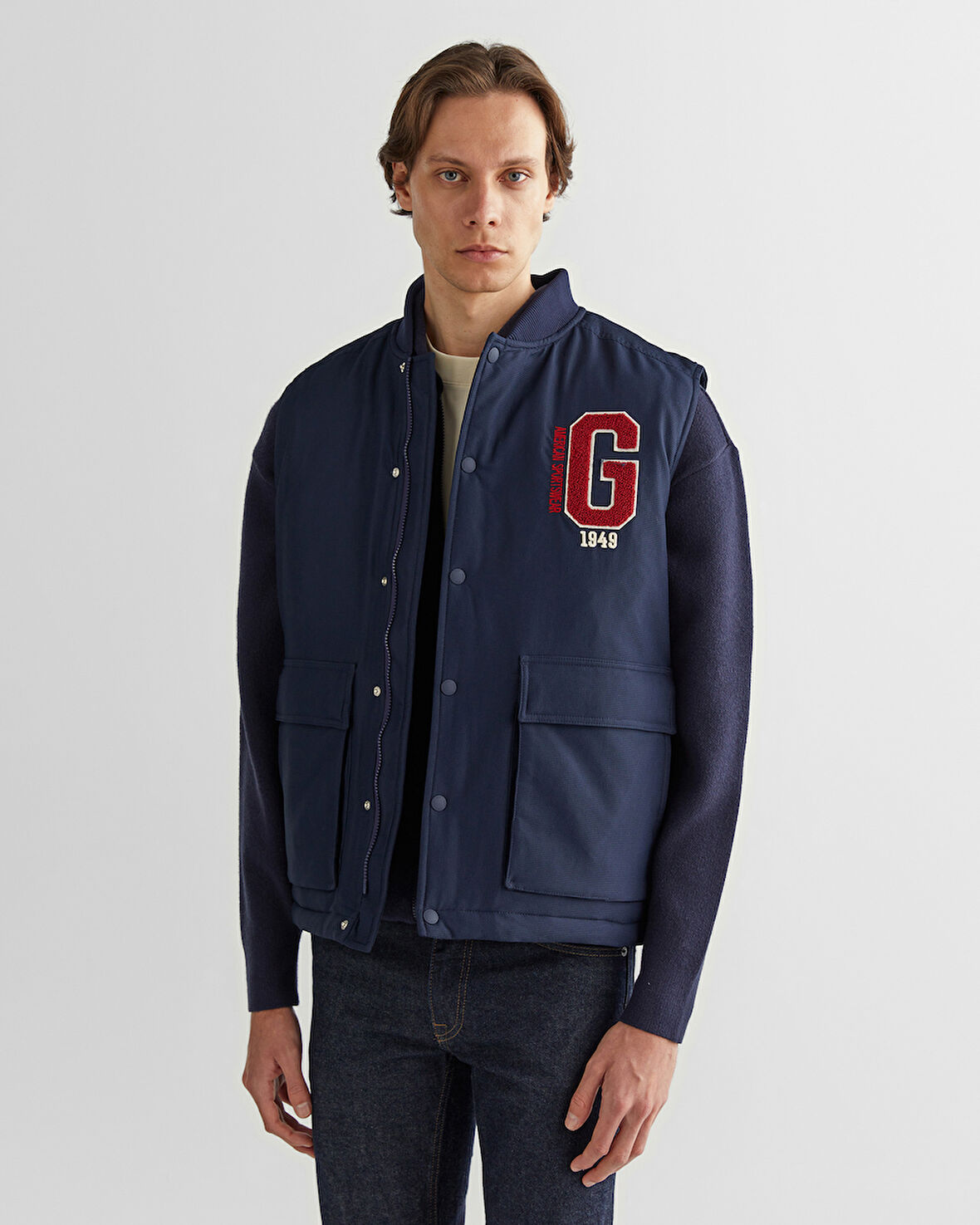 GANT Erkek Lacivert Hakim Yaka Logolu Yelek