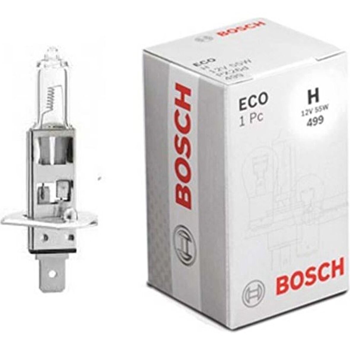 Heropar Bosch 1987302801 12 Volt 55W H1 Ampul Standart Oem No 07500003923 10 Adet