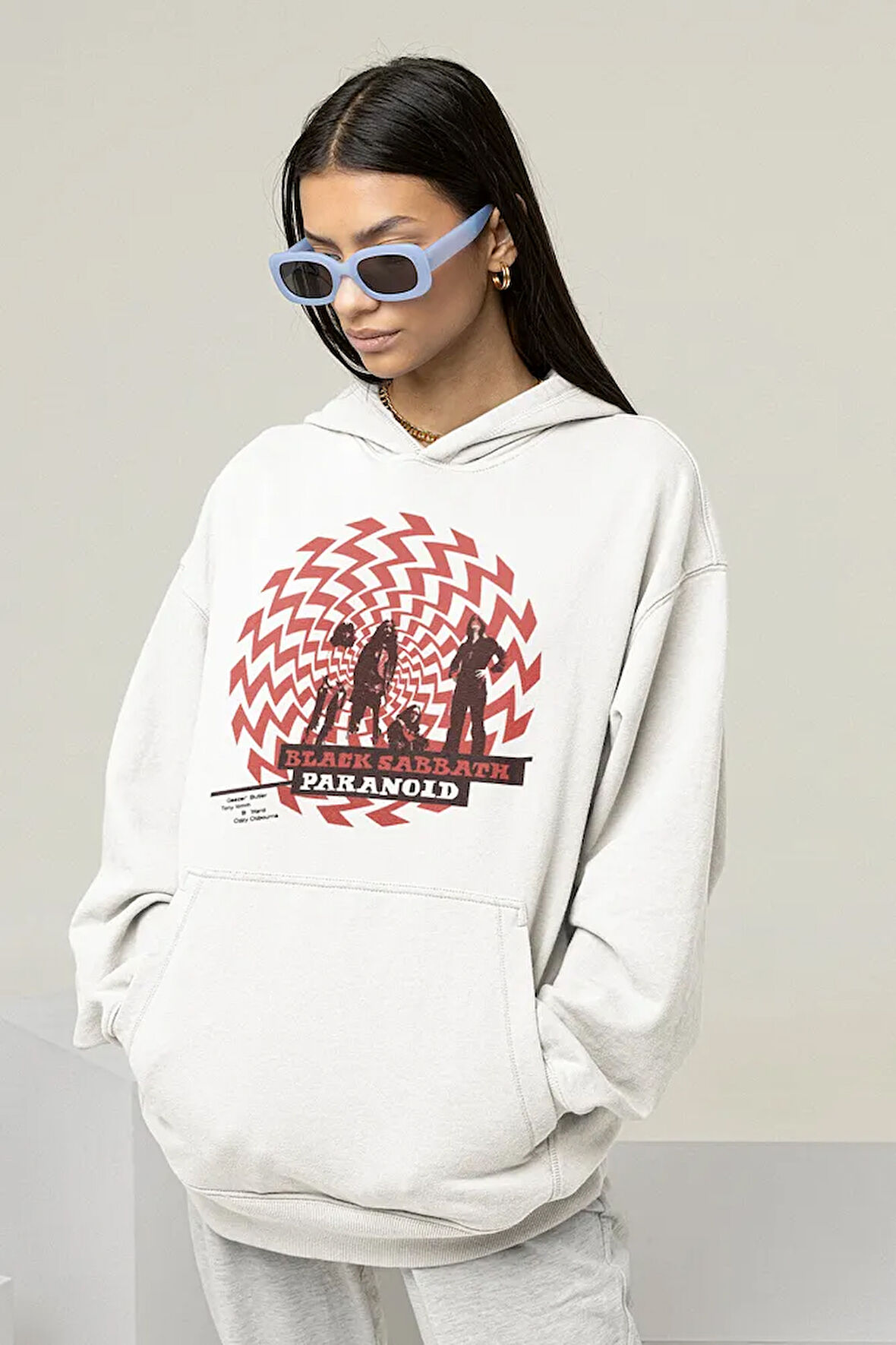 Black Sabbath Paranoid Baskılı Unisex Oversize Müzik Grubu Hoodie