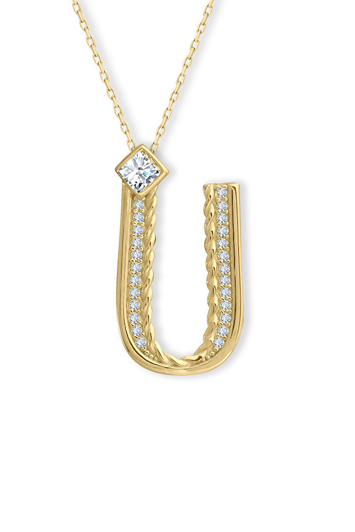 Altın Burgu Kenar U Harf Kolye