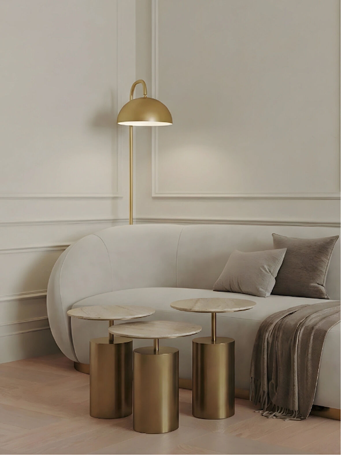 Toskana Traverten Zigon Sehpa Seti