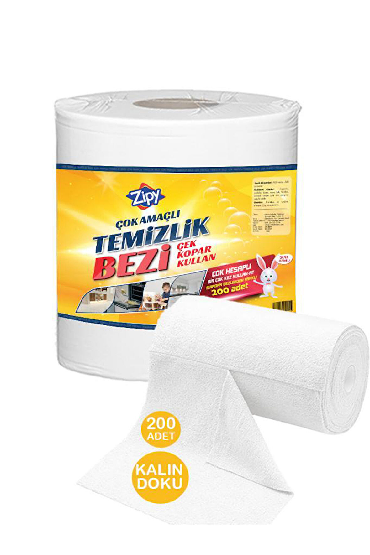 Zipy Easy Clean Yumuşatıcı Kokulu Yüzey Temizlik Havlusu Islak Kova Mendil 300 Adet