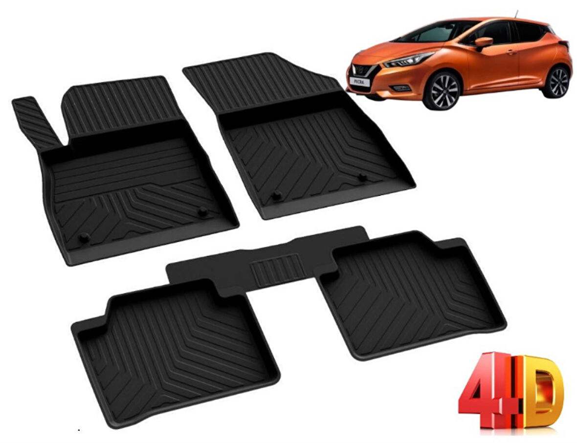 Nissan Micra 2016 2017 2018 2019 2020 2021 2022 4d havuzlu kavuçuk paspas