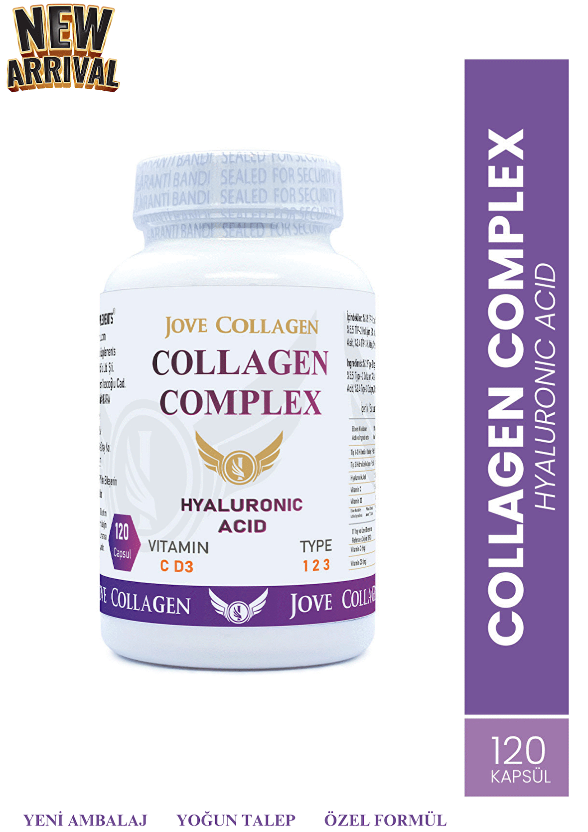 Jove Collagen 120 Tablet Tip 1-2-3hidrolize Kollajen C Vitamini D Vitamini Hyaluronik Asit