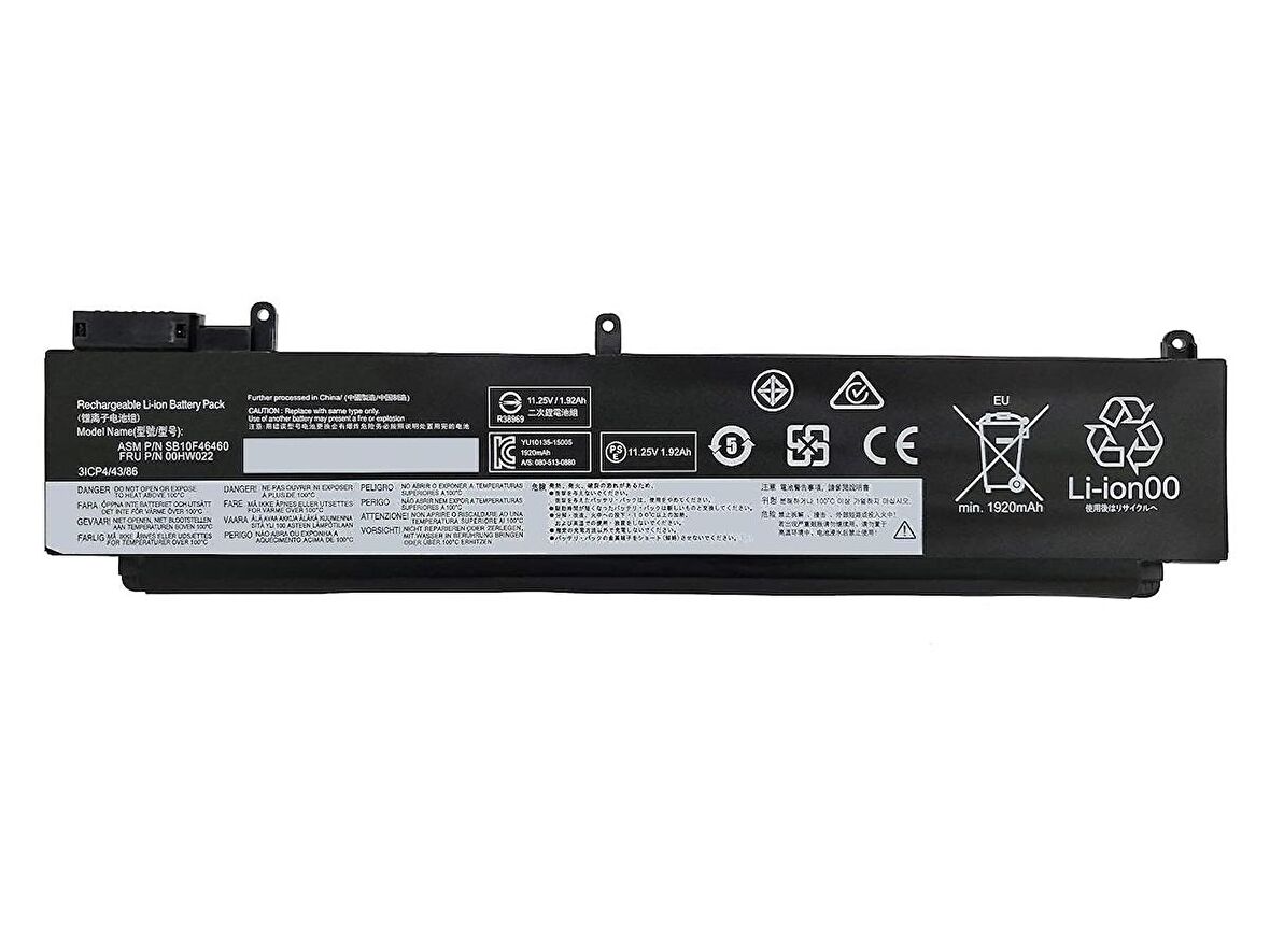 Lenovo ThinkPad 20FA Notebook Batarya Laptop Pil V2 Alt