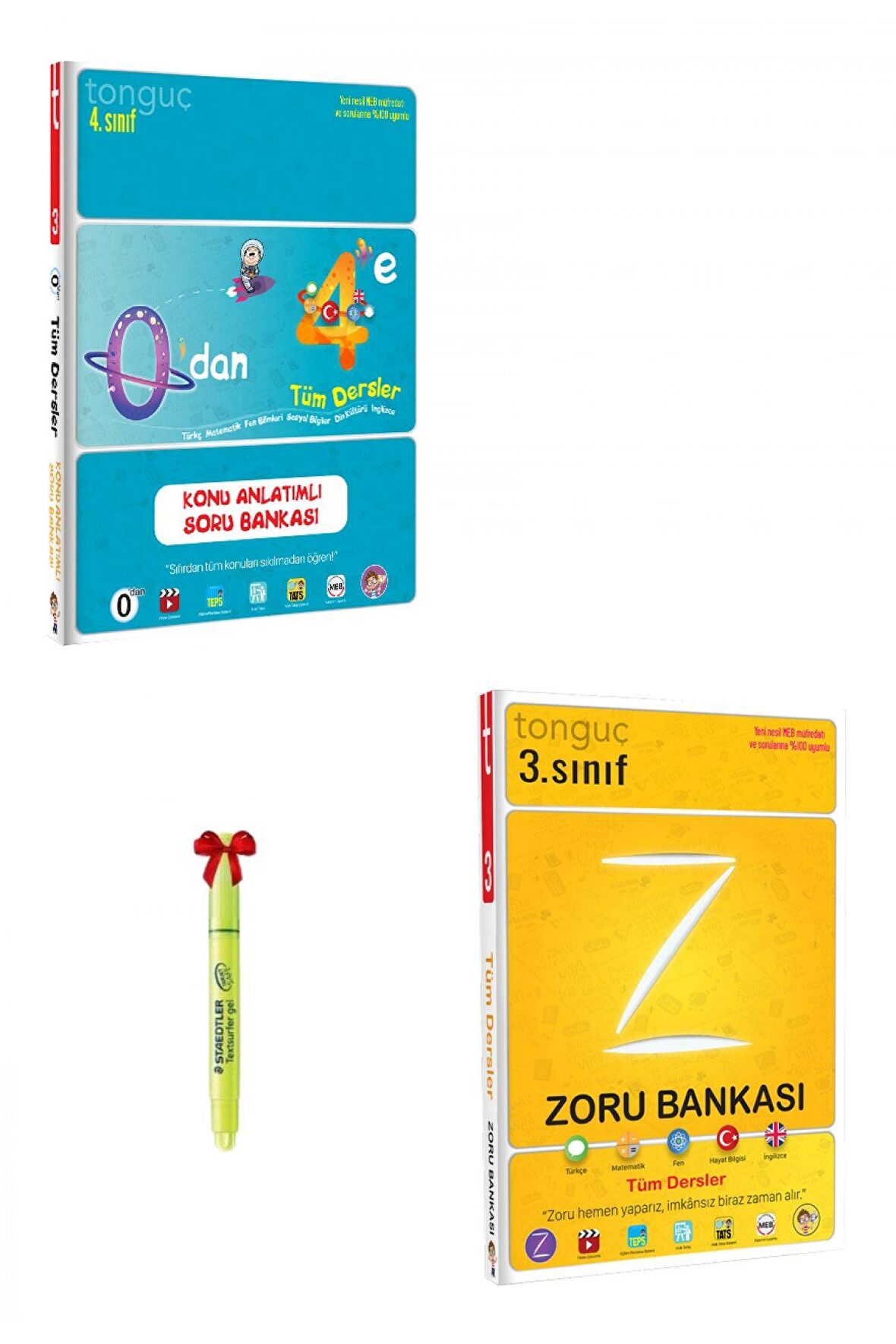 Tonguç 0'dan 4'e Hazırlık kitabı ve 3.Sınıf Zoru Bankası