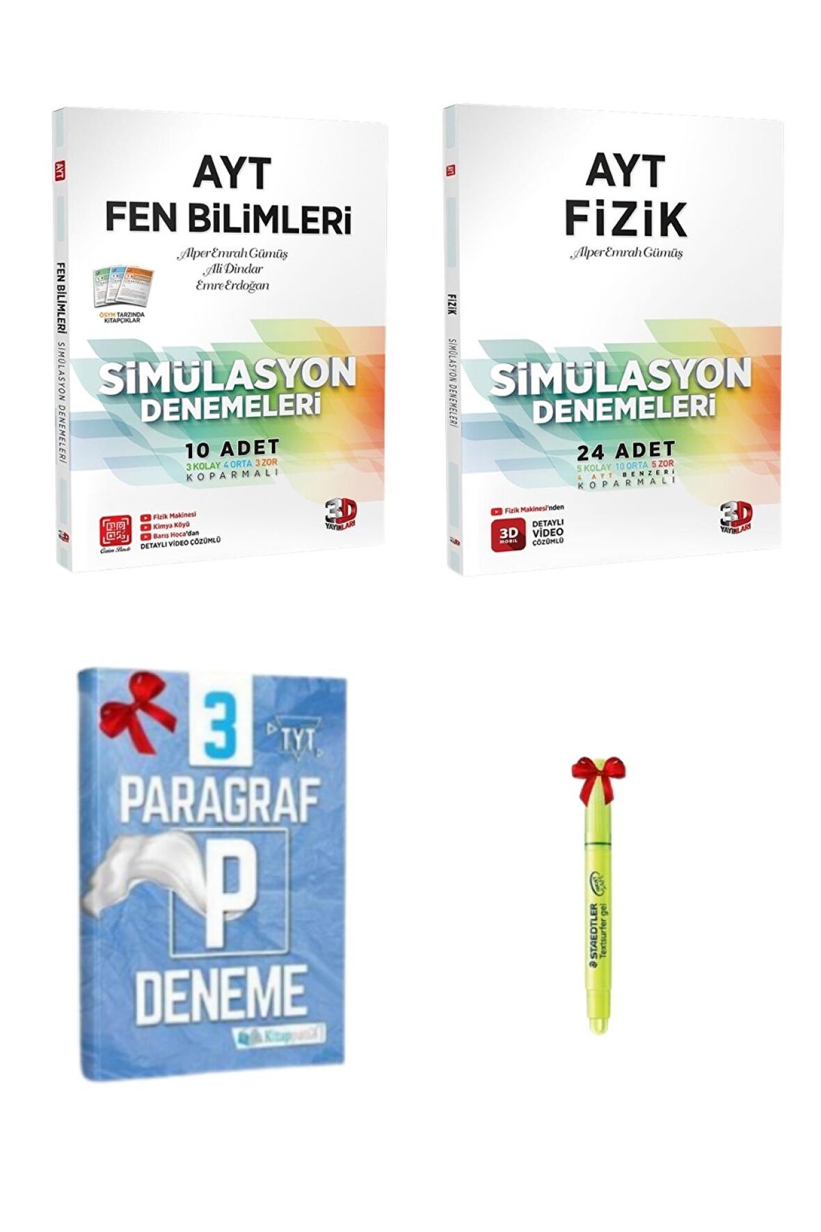 3D Yayınları AYT Fen Bilimleri ve Fizik Simülasyon Denemeleri Tamamı Video Çözümlü