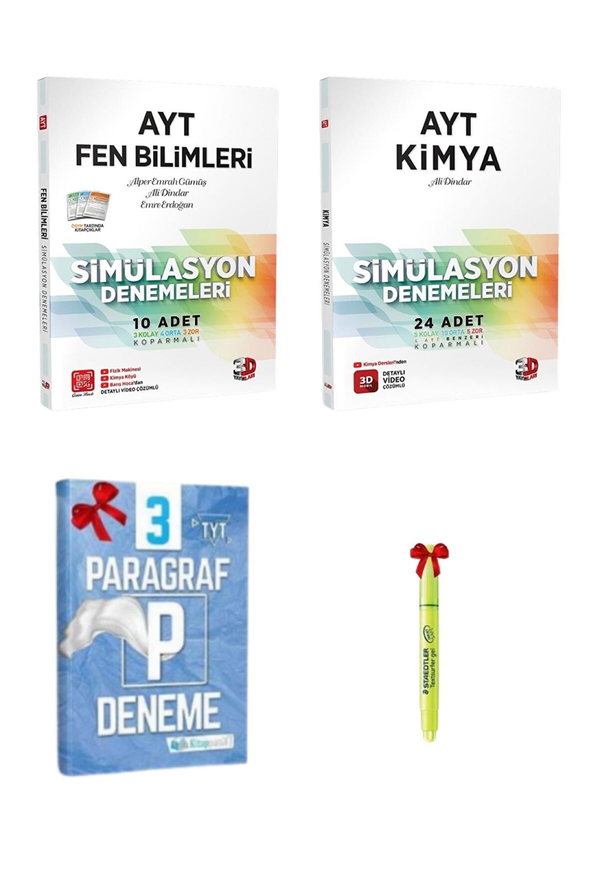 3D Yayınları AYT Fen Bilimleri ve Kimya Simülasyon Denemeleri Tamamı Video Çözümlü