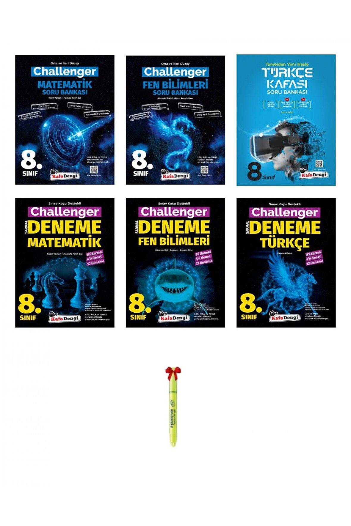 LGS 8.Sınıf Challenger Matematik Fen Bilimleri Türkçe Soru Bankası ve Deneme