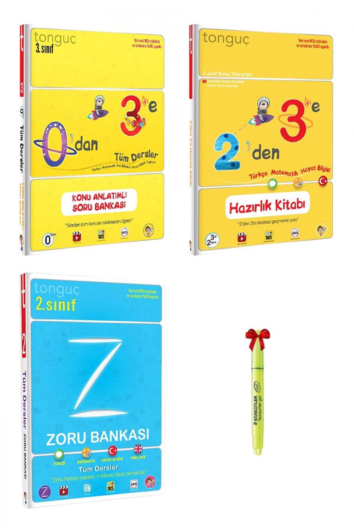 Tonguç 0'dan 3'e, 2'den 3'e Hazırlık Kitabı ve 2.Sınıf Zoru Bankası