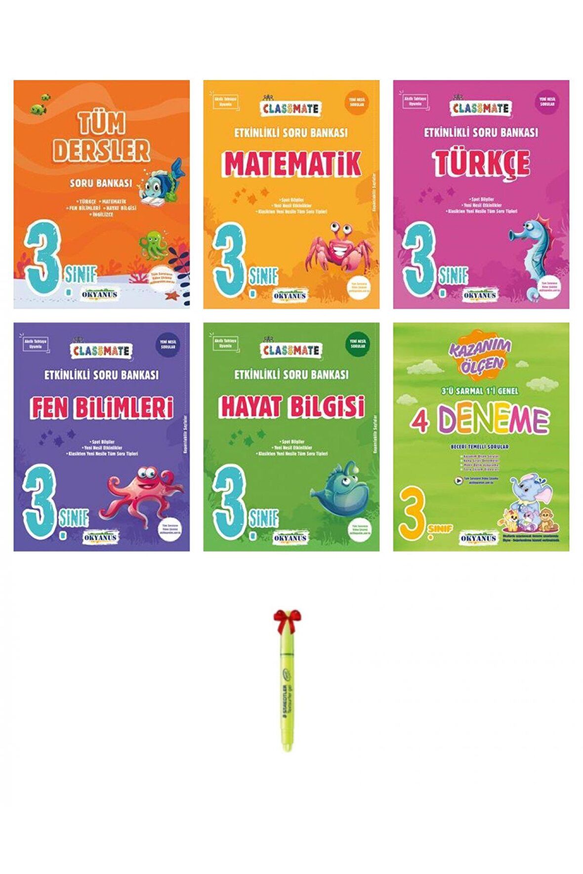 3.Sınıf Classmate Tüm Dersler Matematik Türkçe Fen Hayat Bilgisi 4'lü Deneme