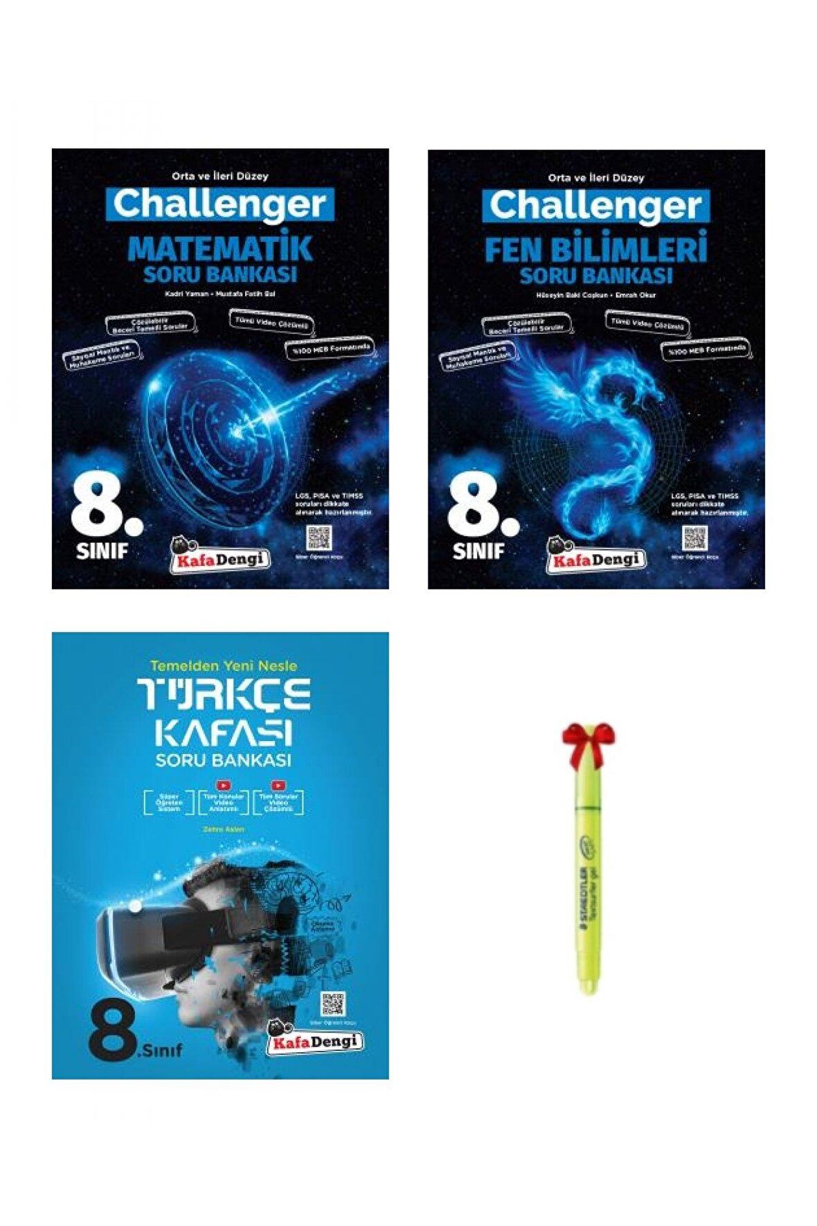 LGS 8.Sınıf Challenger Matematik Fen Bilimleri  ve Türkçe Kafası Soru Bankası