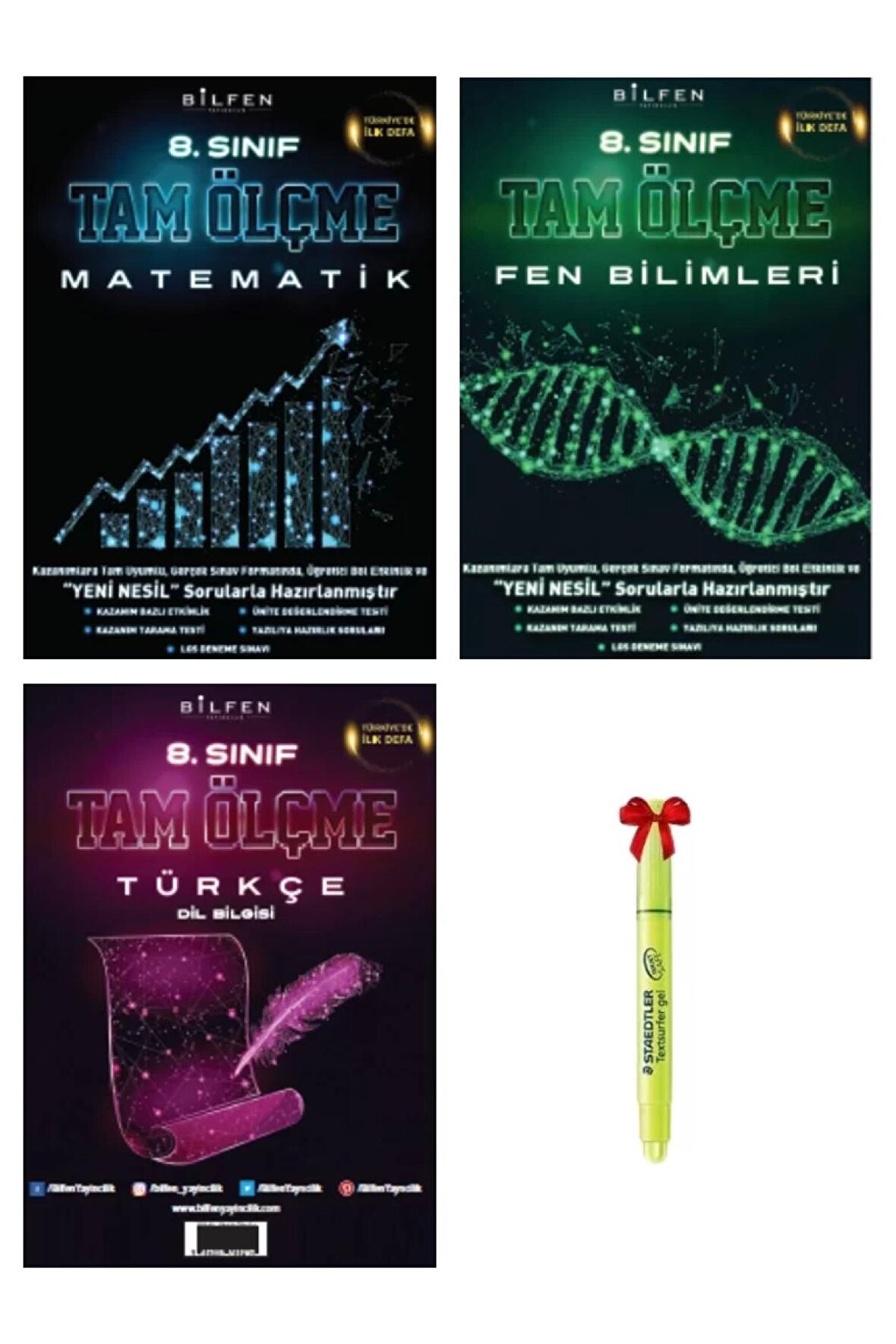 LGS 8.Sınıf Tam Ölçme Matematik Fen  ve Türkçe Soru Bankası