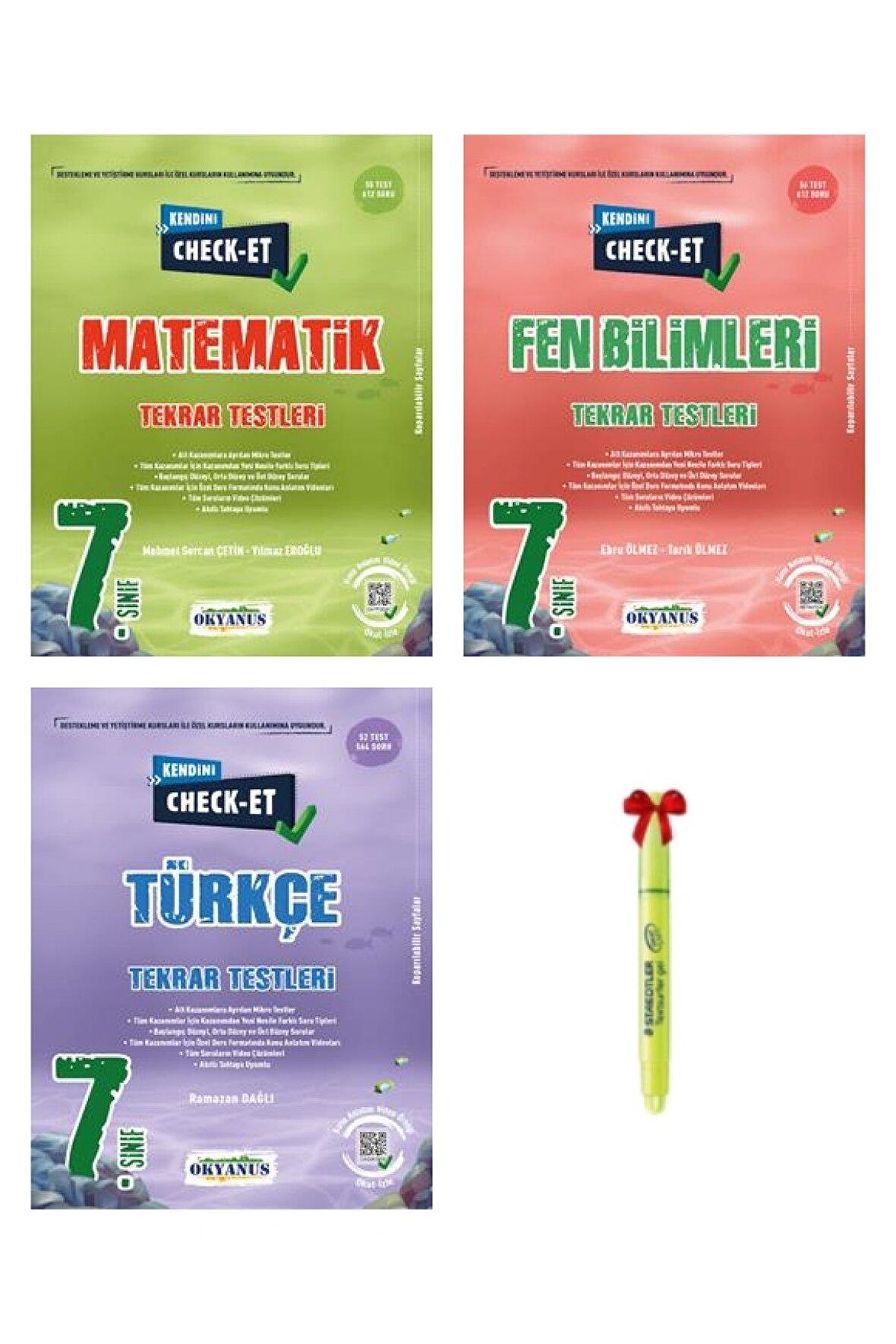 7.Sınıf CHECK-ET Matematik Fen Bilimleri Türkçe Tekrar Testleri