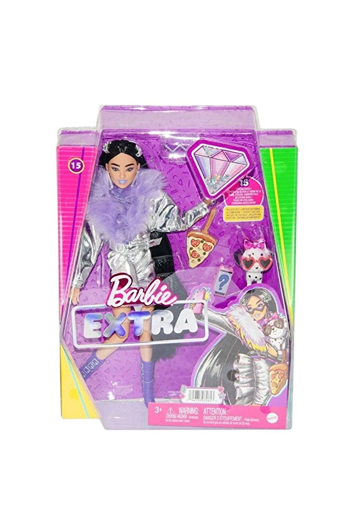 Barbie Extra Mor Botlu Bebek Hhn07