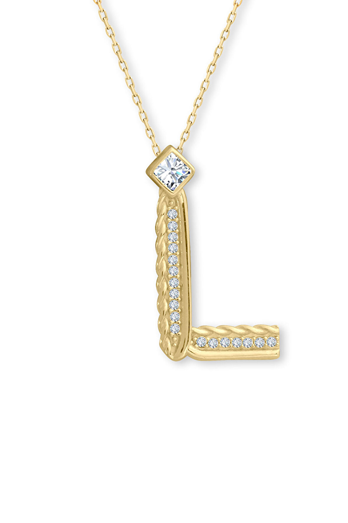 Altın Burgu Kenar L Harf Kolye