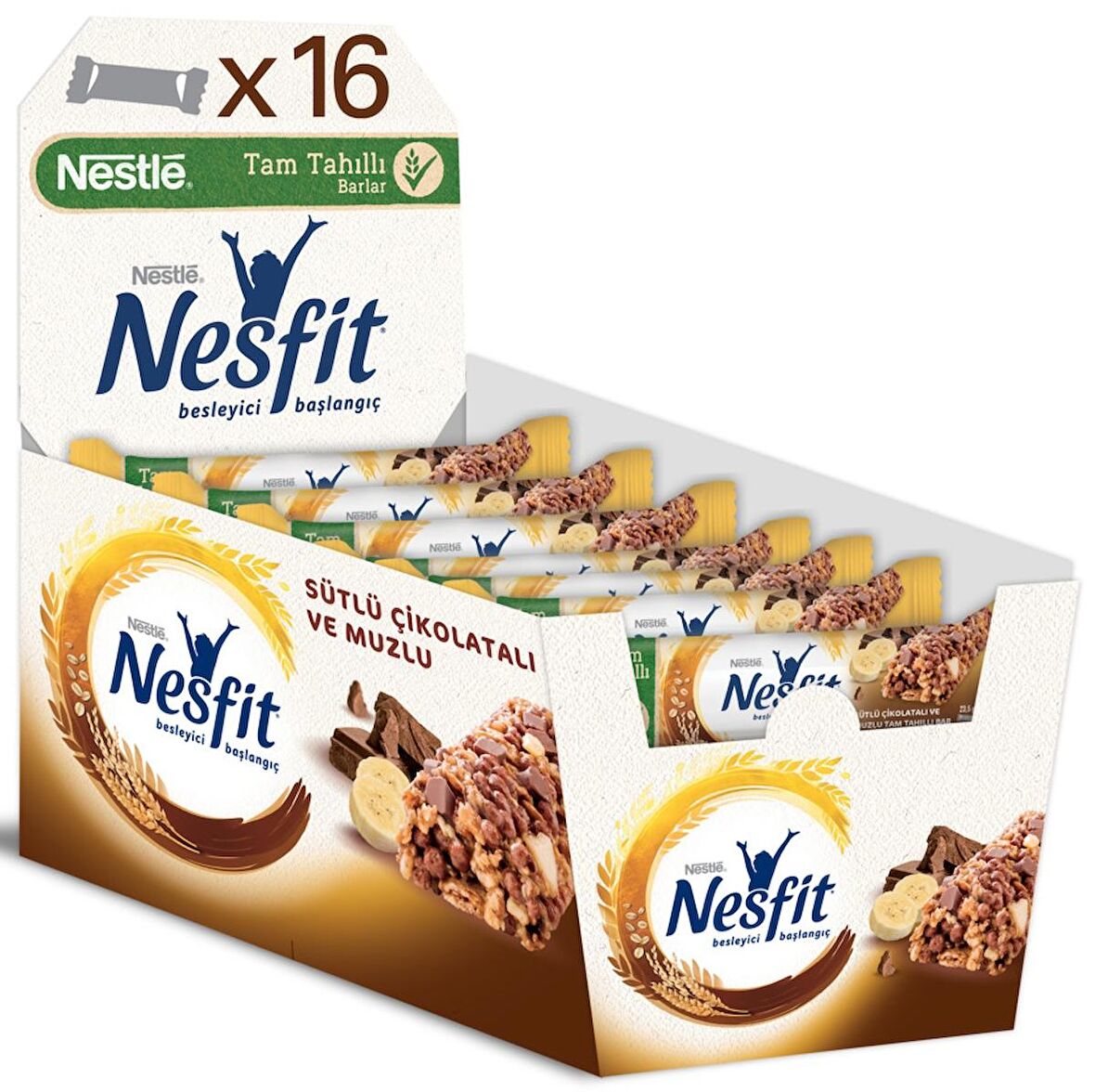 Nestle Nesfit Muzlu Çikolatalı Tam Tahıllı Bar 25 gr x 16 Adet