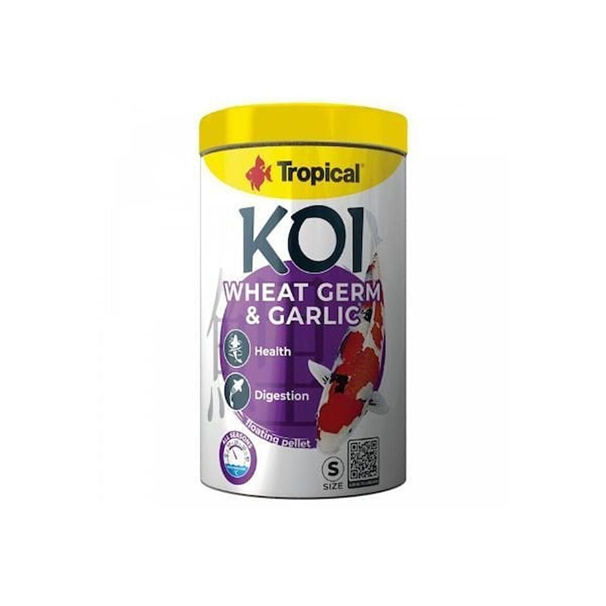 Tropical Koi Wheat Germ & Garlic S Koi ve Japon Balıkları için Pellet Balık Yemi 1000 Ml 320 Gr