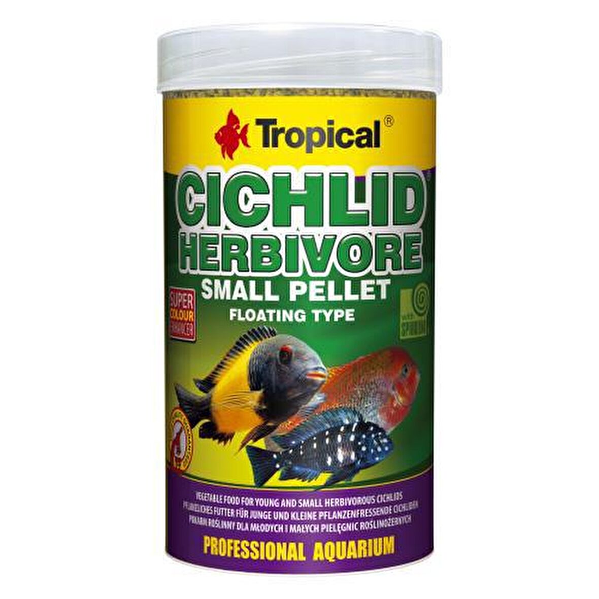 Tropical Cichlid Herbivore Small Pellet 250Ml/90g