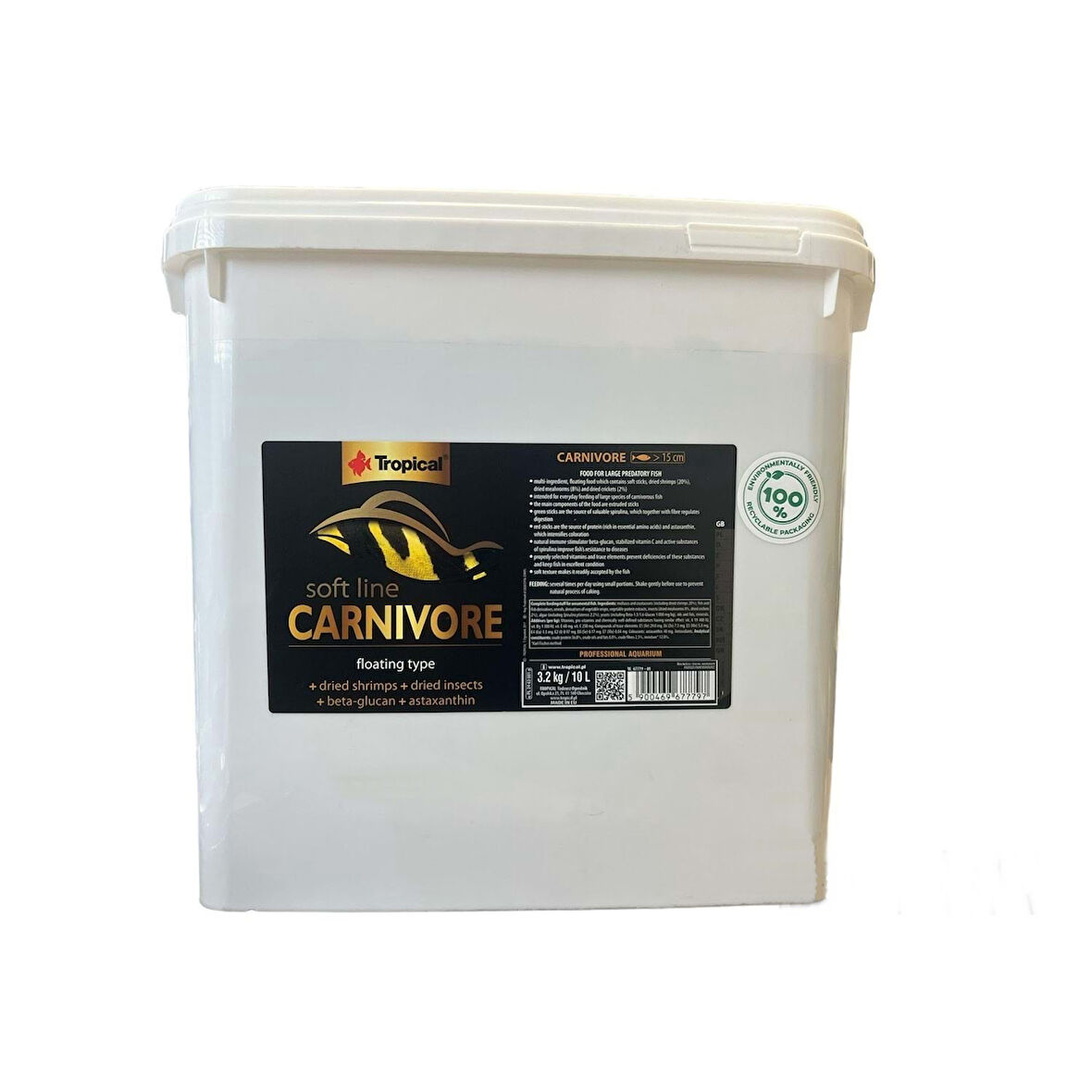 Tropical Soft Line Carnivore 3,2 Kg / 10 L Kova Yem