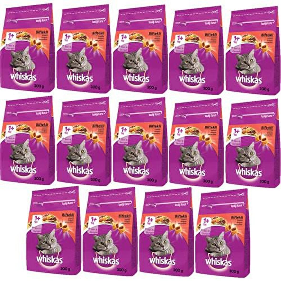 Whiskas Whıskas® Sığırlı (Biftekli) Kuru Kedi Maması 1+ Yaş 300 Gram (14 Adet)