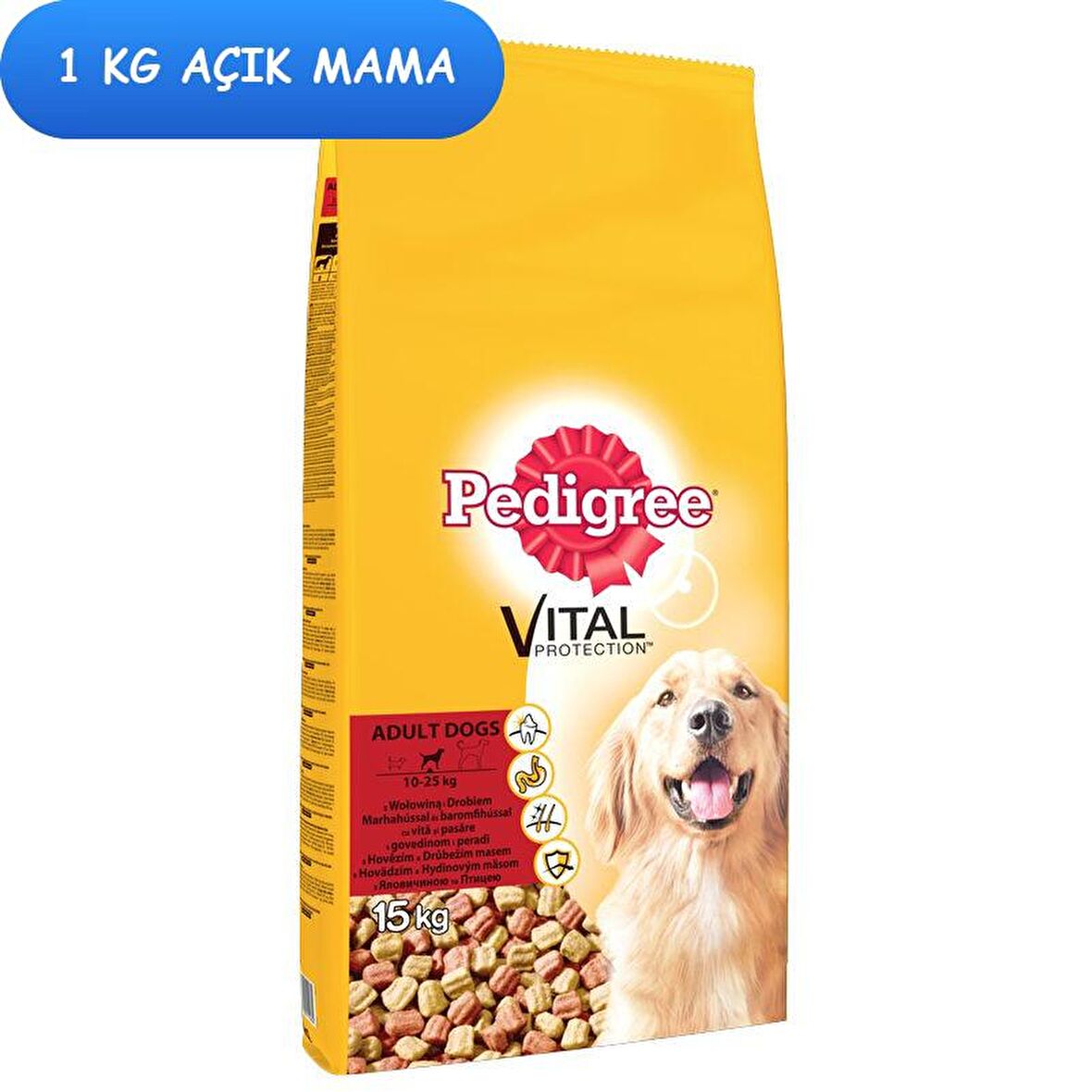 Pedigree Biftekli Küçük Irk Yetişkin Açık Kuru Köpek Maması 1 kg