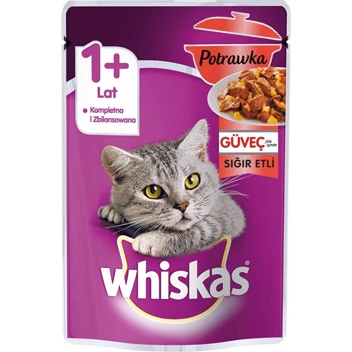 Whiskas Pouch Güveç Sığır Etli Kedi Konservesi 85Gr