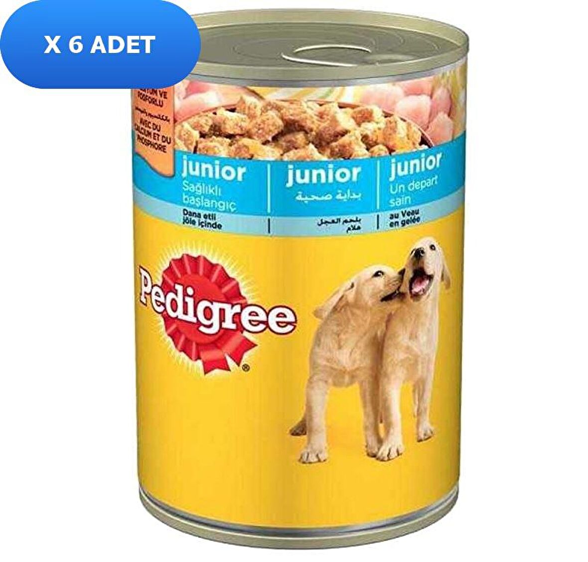 Pedigree Tavuklu Büyük Irk Yavru Yaş Köpek Maması 6x400 gr