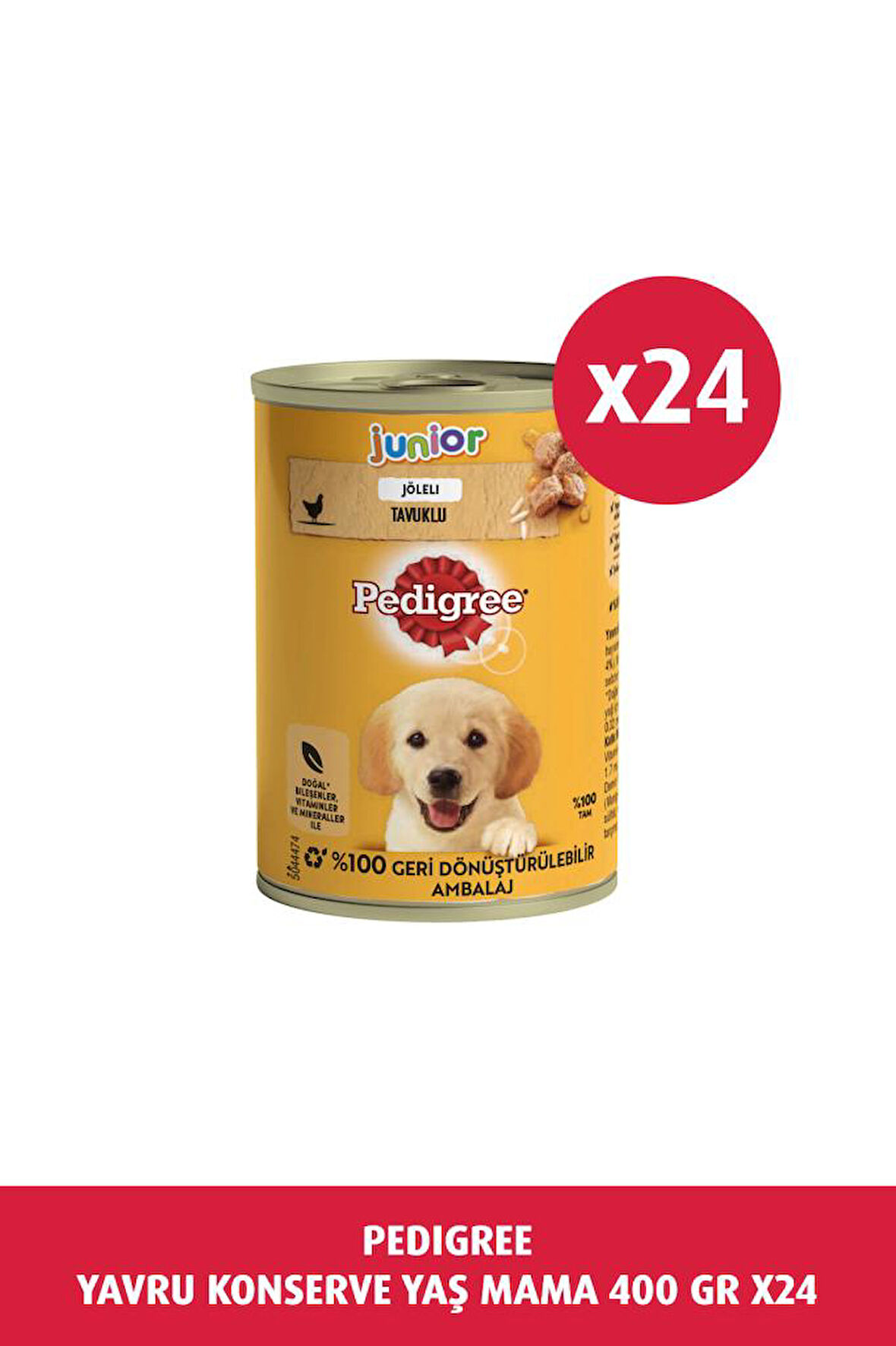 Pedigree Tavuklu Konserve Yavru Köpek Maması 24 X 400 G
