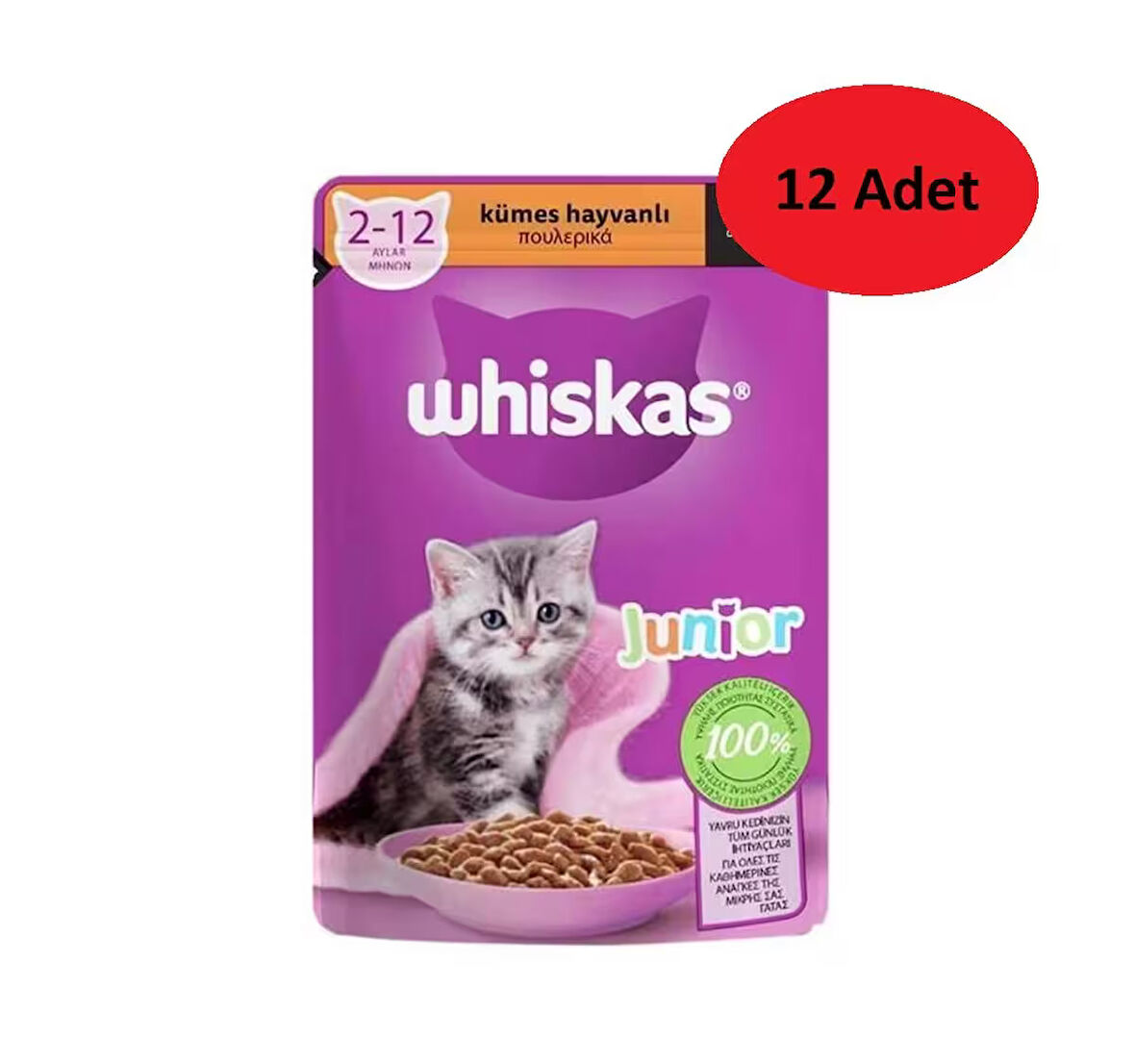 Whiskas Kümes Hayvanlı Yavru Yaş Kedi Maması 85 g x 12 Adet