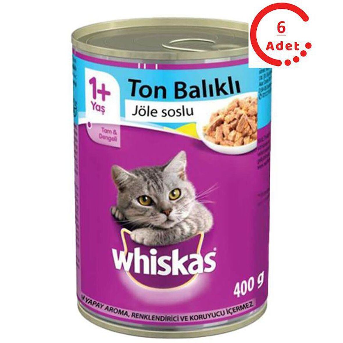 Whiskas Ton Balıklı Yetişkin Kedi Konservesi 400 Gr x 6 Adet