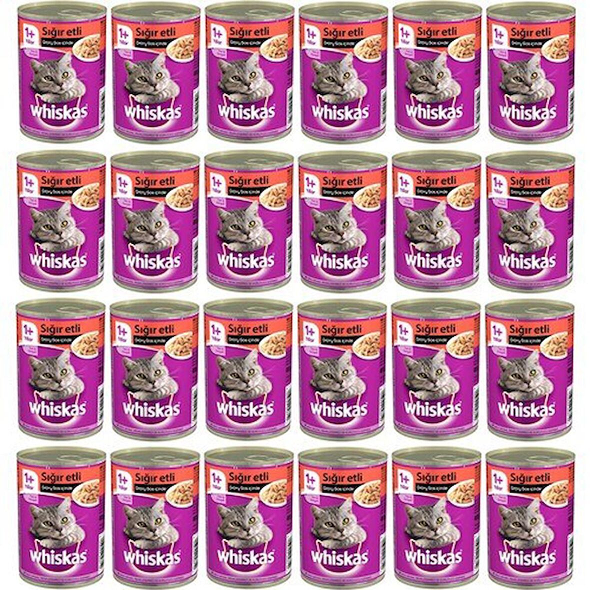 Whiskas Sığır Etli Yetişkin Kedi Konserve Yaş Maması 24X400 gr (Yeni)