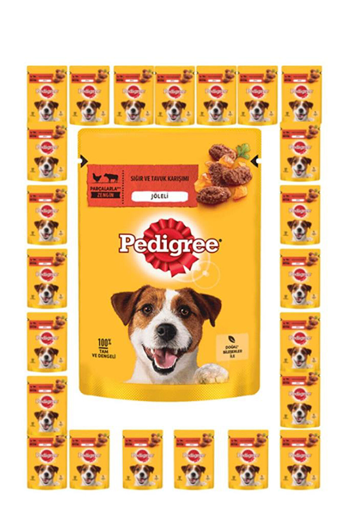 Pedigree Sığırlı Ve Kuzulu Yetişkin Köpek Yaş Maması 24 X 100 gr