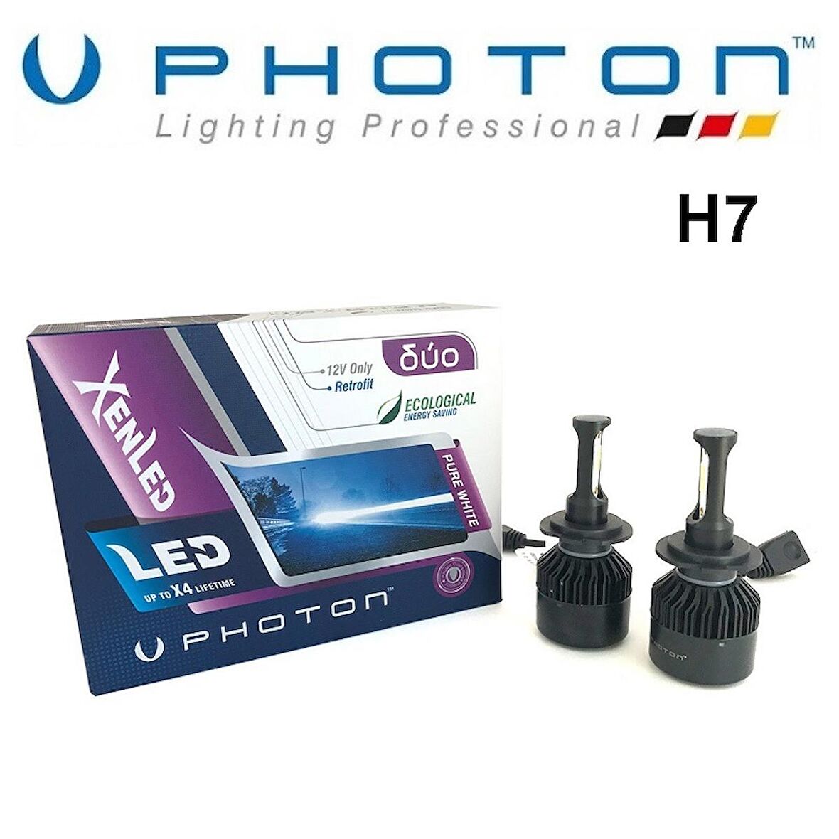 Duo H7 Led Xenon 6.000 Kelvin Beyaz Şimşek Etkili