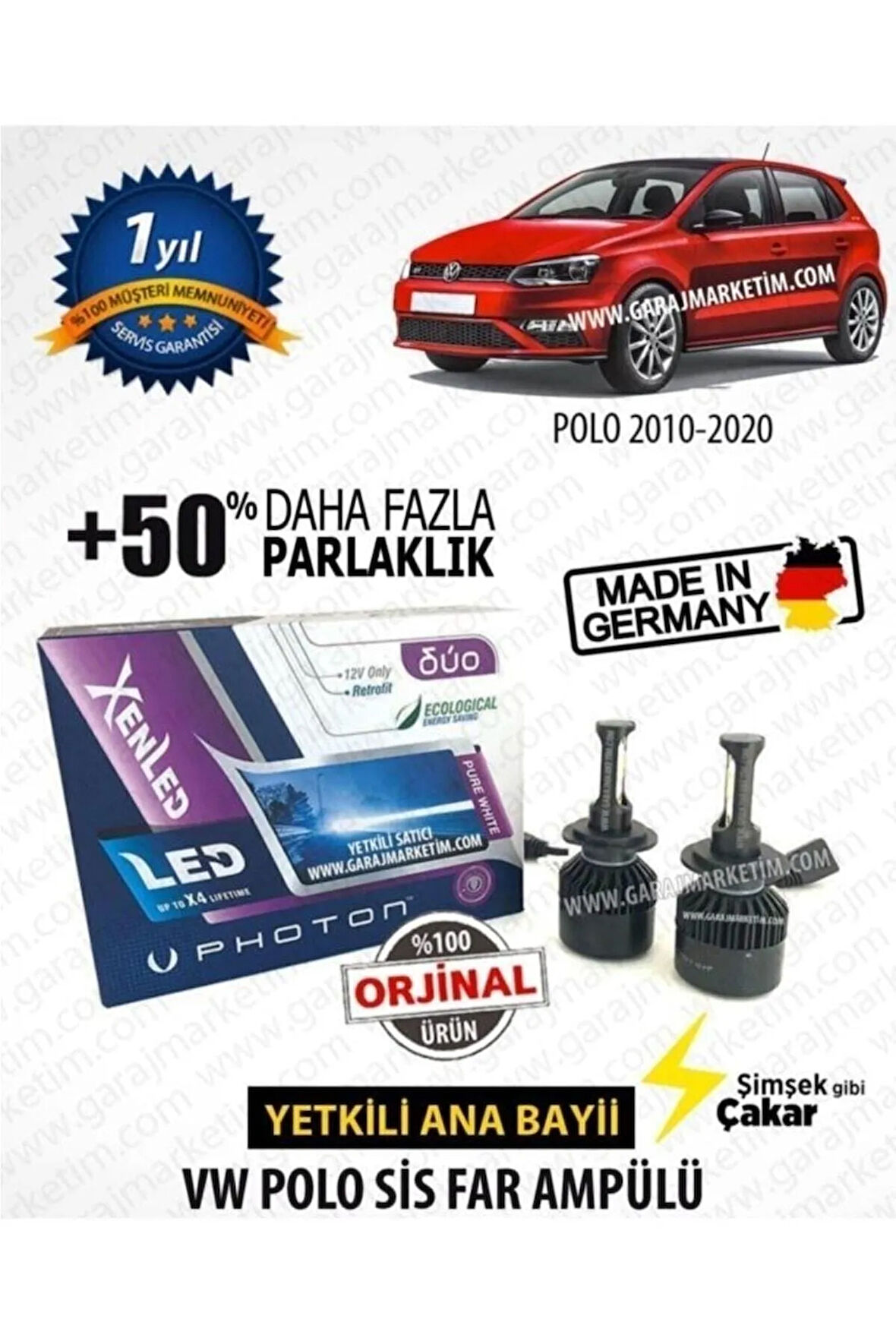 Duo H8 Led Xenon - Volkswagen Polo Sis Far