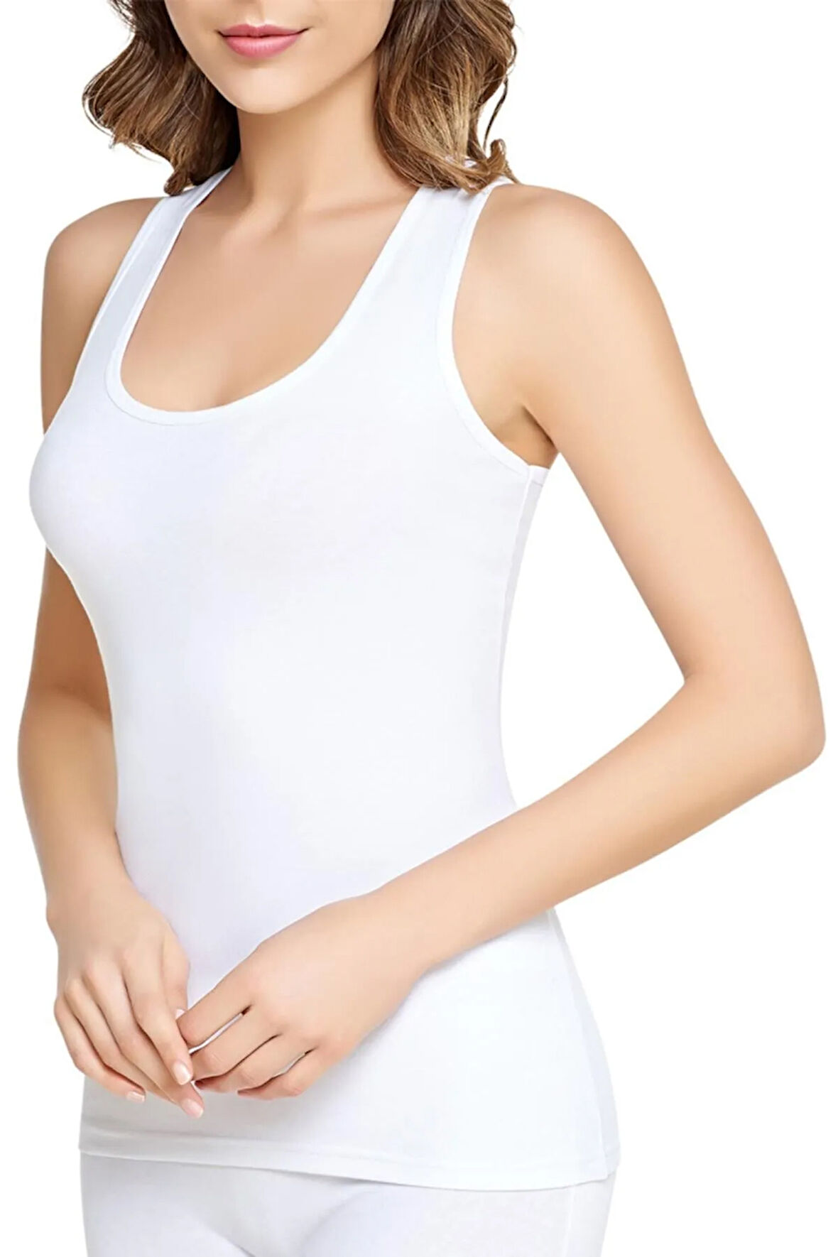 0174 Pamuk Geniş Askılı Kadın Atlet