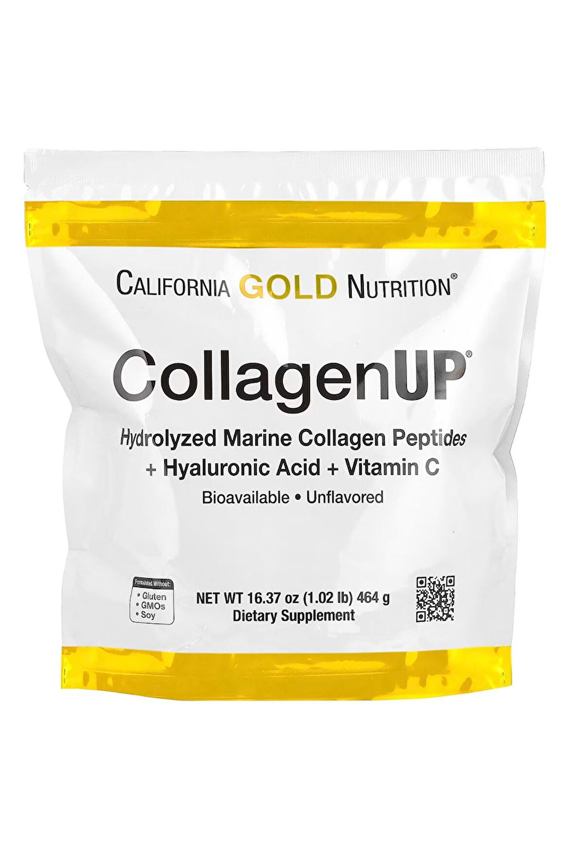 California Gold Nutrition, CollagenUP, Hiyalüronik Asit ve C Vitamini İçeren Hidrolize Balık Kolaje