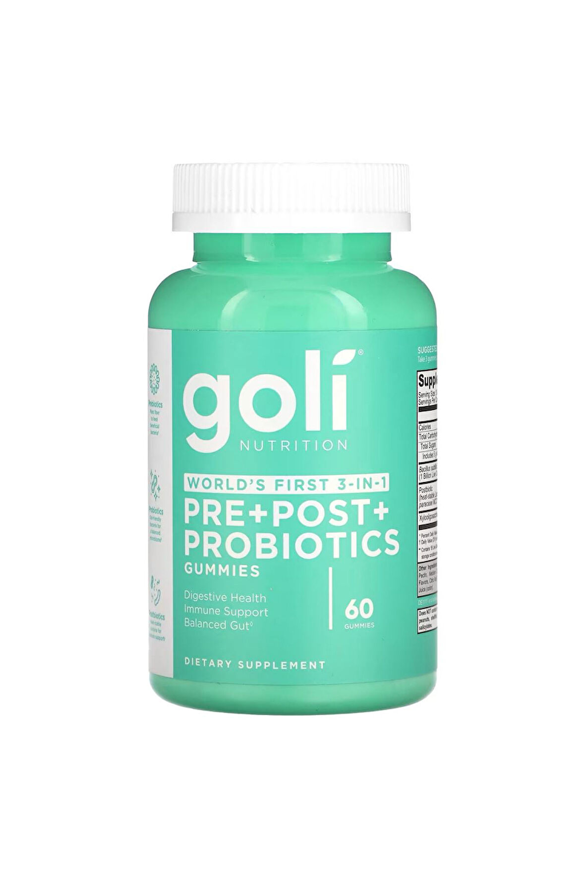 Goli Nutrition, Pre+Post+Probiotics, 60 Gummies