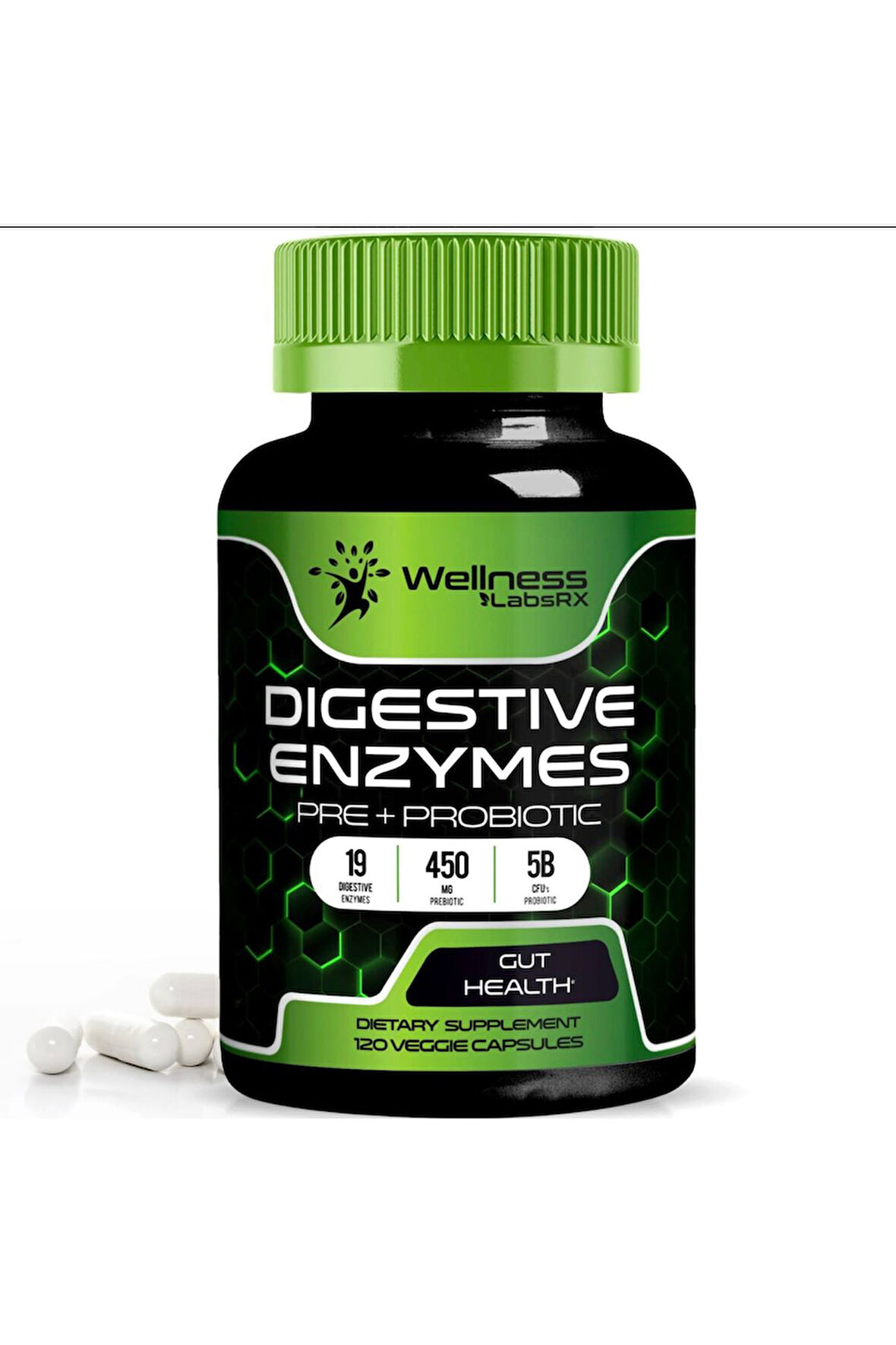 Digestive Enzymes with Probiotics and Prebiotics - 450mg - 5 Billion CFUs 120 Tablet