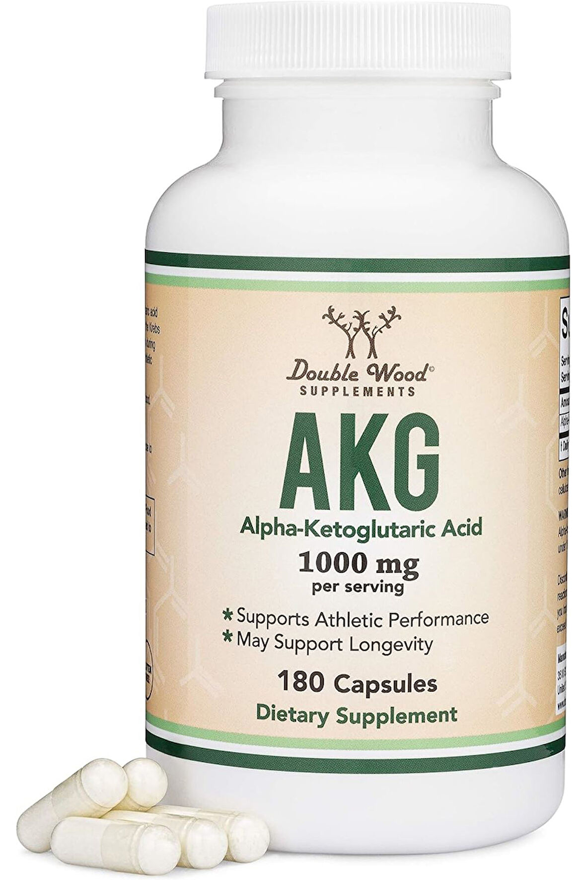 Double Wood AKG (Alpha Ketoglutaric Acid) - 1000 Mg 180 Kapsül- İthal