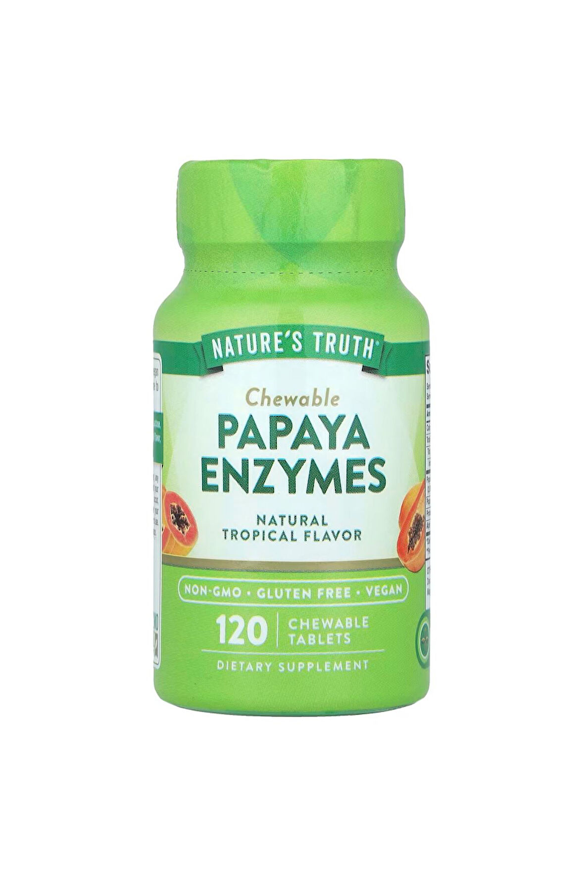 Chewable Papaya Enzymes, Natural Tropical, 120 Chewable Tablets