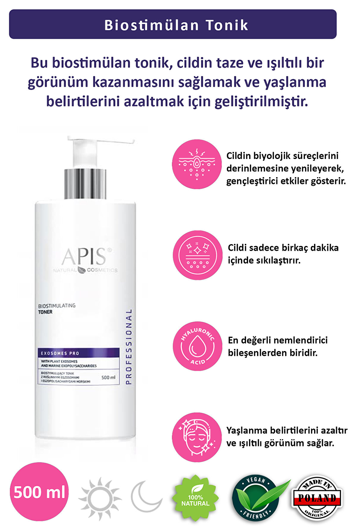 Yaşlanma Karşıtı EXOSOMES PRO Bitkisel Tonik 500ml