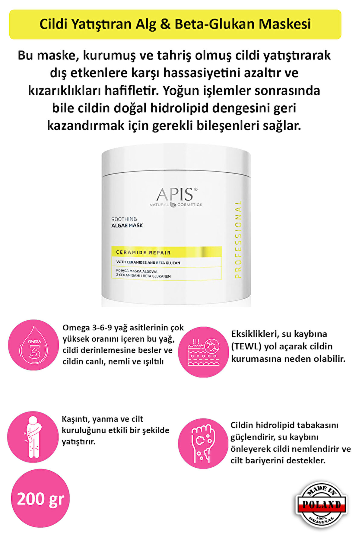Cildi Yatıştıran Alg & Beta-Glukan Maskesi - 200 Ml