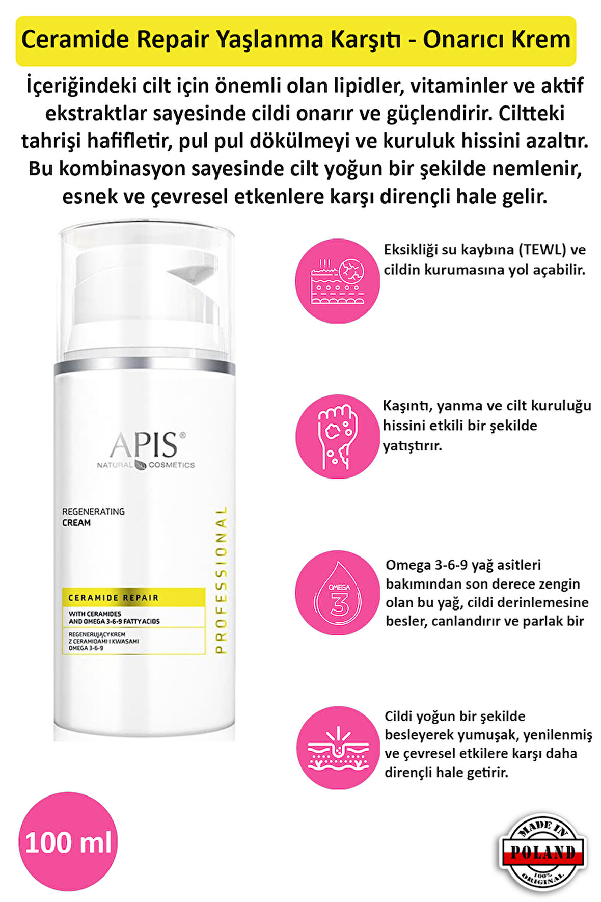 Ceramide Repair Yaşlanma Karşıtı - Onarıcı Krem - 100 ml